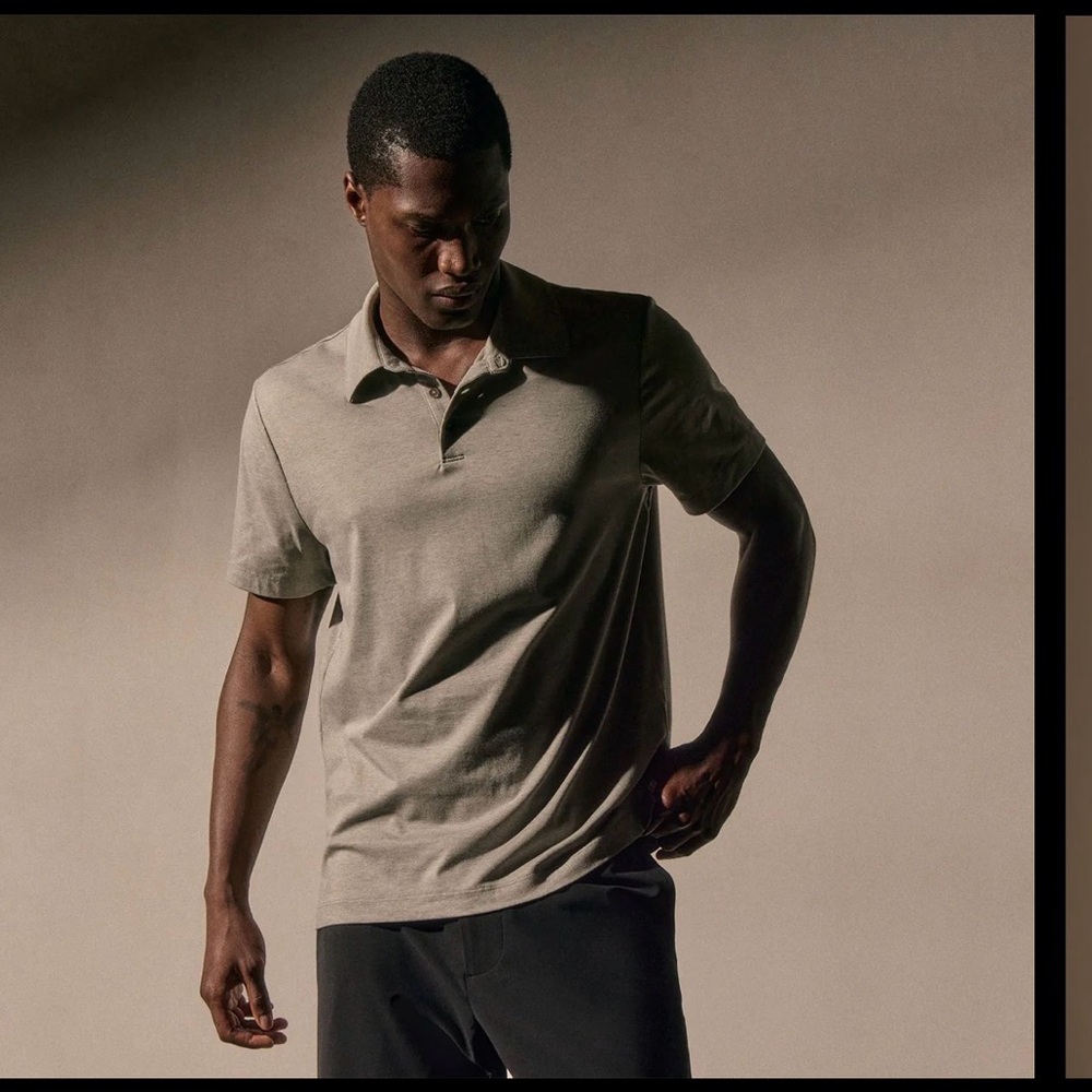 James Perse Men's Light Gray Polo Shirt - 5/XXL